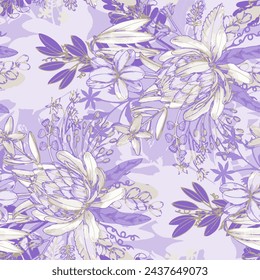 Patrón floral floral primavera flor ilustración vector tela textil diseño hoja hojas