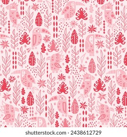 Muster Blume Blumenfrühlingsblüte Illustration Vektor Stoff Textildesign Blatt Blätter