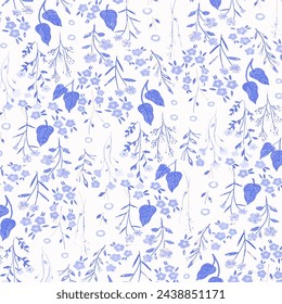 Patrón floral floral primavera flor ilustración vector tela textil diseño hoja hojas