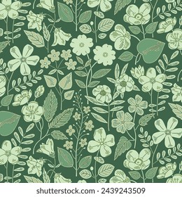 Patrón floral floral primavera flor ilustración vector tela textil diseño hoja hojas