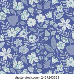 Patrón floral floral primavera flor ilustración vector tela textil diseño hoja hojas