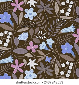 Pattern flower floral spring blossom illustration vector fabric textile design leaf leaves