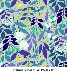 Pattern flower floral spring blossom illustration vector fabric textile design leaf leaves