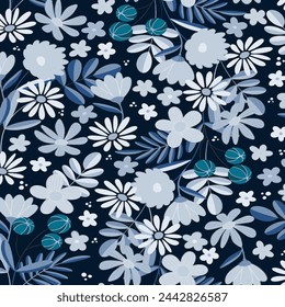 Pattern flower floral spring blossom illustration vector fabric textile design leaf leaves