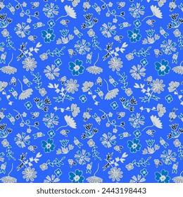 Patrón floral floral primavera flor ilustración vector tela textil diseño hoja hojas
