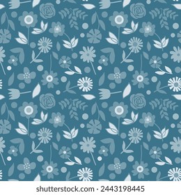 Patrón floral floral primavera flor ilustración vector tela textil diseño hoja hojas
