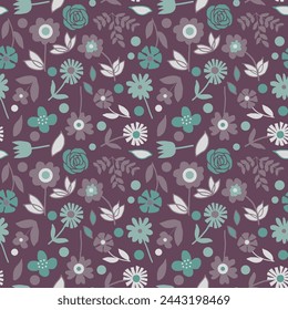 Muster Blume Blumenfrühlingsblüte Illustration Vektor Stoff Textildesign Blatt Blätter