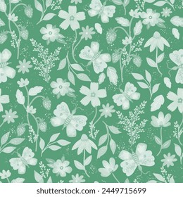 Muster Blume Blumenfrühlingsblüte Illustration Vektorgrafik Stoff Textildesign Blätter

