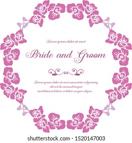 Pattern of flower frame, for banner bride and groom. Vector