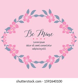 Pattern flower frame beautiful, for template decoration be mine. Vector