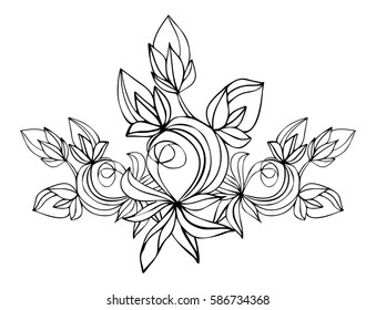 pattern with flower hand drawn
