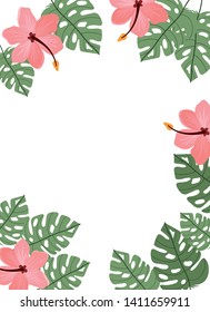 pattern with flower and leafs of summer