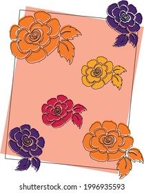 pattern flower pink orange violet