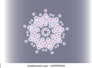 Pattern. Flower powder motif. Snowflake shape. EPS 10 vector.