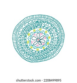 pattern, flower round lines dots mandala circled arabesque