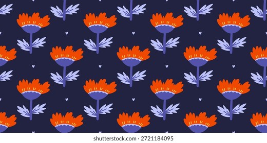 Padrão flor sem costura floral nórdico bonito tradição folha geométrica páscoa mínima. Design para a primavera com fundo escandinavo e moderno. Repetir o tecido têxtil para o casamento ou a embalagem.