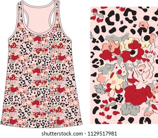 pattern flower t shirt