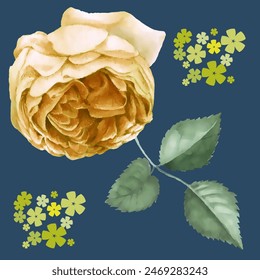  Pattern flower. Vector illustration in a watercolor style. Use printed materials, signs, objects, websites, maps.
