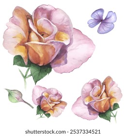 Flor padrão. Ilustração vetorial em estilo de aquarela. Use materiais impressos, sinais, objetos, sites, mapas.
