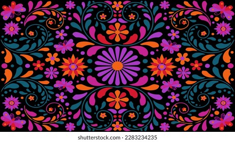 pattern with flowers background disign svg