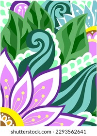 pattern with flowers background illustration