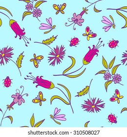 Pattern Flowers Blue