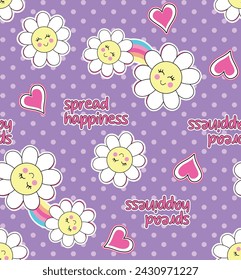Muster Blumen geschnitten Mädchen Frühling Regenbogen