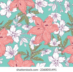 PATTERN FLOWERS CUTE SPRING GIRL