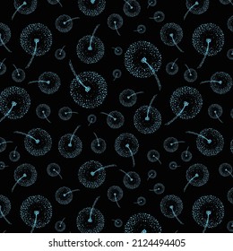 Pattern with flowers Dandelion. Vector illustration