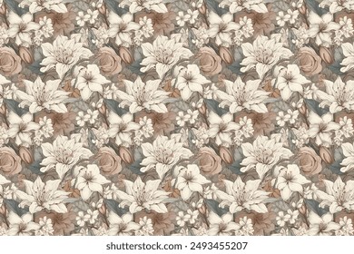 patrón de diseño de flores para textil , sobre fondo . Vector clásico patrón sin costuras 