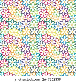 Motif avec des fleurs. Motif lumineux sans fin. Motif printanier. Fleurs multicolores