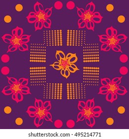 Pattern of  flowers, halftone.