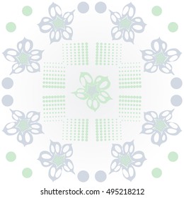 Pattern of  flowers, halftone.