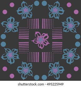 Pattern of  flowers, halftone.