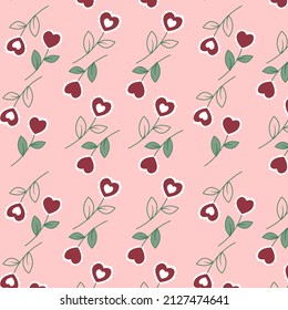 Patrón de corazones de flores. Patrón rosa. Patrón de los corazones y las flores