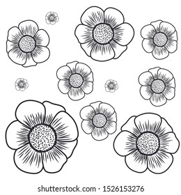 pattern of flowers isolated icon vector illustration design