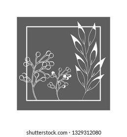 pattern flowers and leafs isolated icon