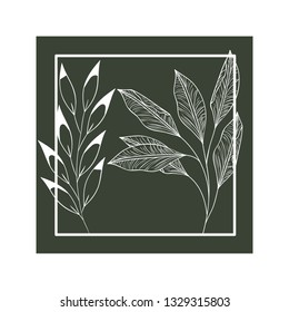 pattern flowers and leafs isolated icon