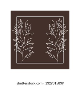 pattern flowers and leafs isolated icon