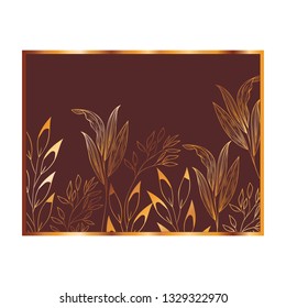 pattern flowers and leafs isolated icon