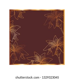 pattern flowers and leafs isolated icon