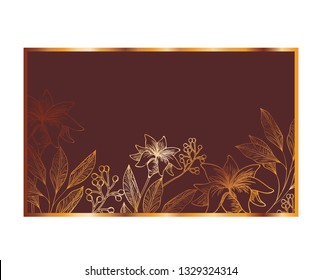pattern flowers and leafs isolated icon