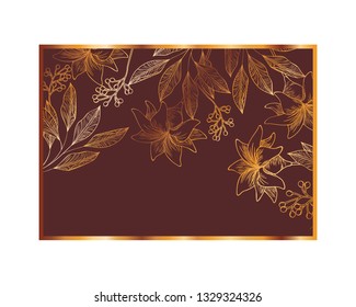 pattern flowers and leafs isolated icon