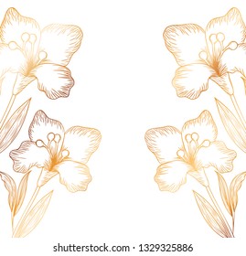 pattern flowers and leafs isolated icon