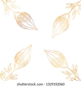 pattern flowers and leafs isolated icon