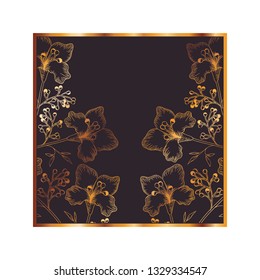 pattern flowers and leafs isolated icon