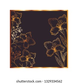 pattern flowers and leafs isolated icon