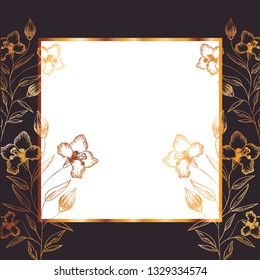 pattern flowers and leafs isolated icon