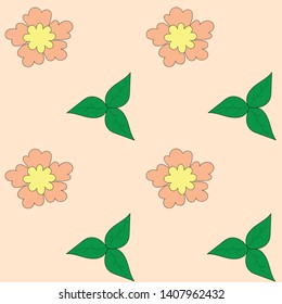 Pattern with flowers and leaves