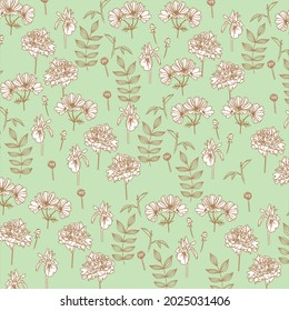 pattern with flowers and leaves